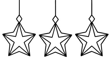 yıldız asma süsleme ikonu vektör çizimi tasarımı