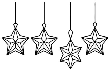 Taslak biçiminde noel süslemesi yıldız simgesi