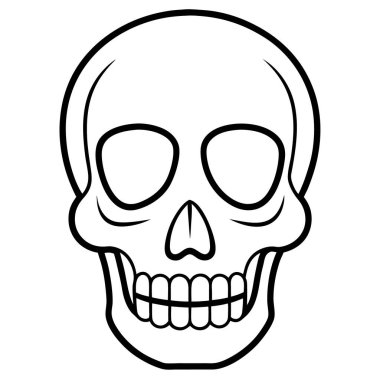 Beyaz arkaplanda vektör siyah kafatası, Cadılar Bayramı Partisi