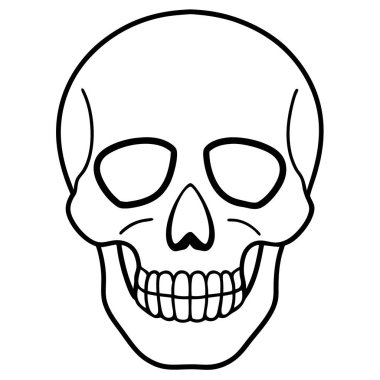 kafatası simgesi. Cadılar Bayramı ve korkunç kafatası teması izole edilmiş tasarım vektörü çizimi