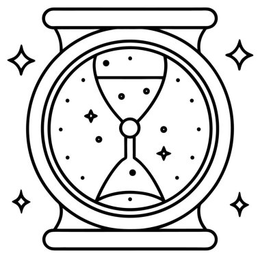 Pusula simgesine sahip saat, özet biçimi