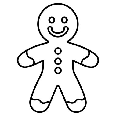 Zencefilli çörek adam ikonu, taslak tarzı