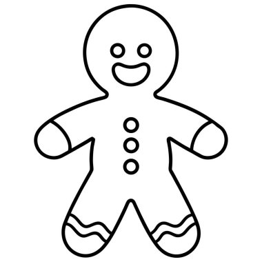 Zencefilli kurabiye ikonu vektör özeti çizimi