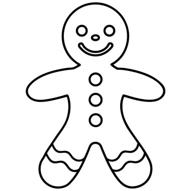 Zencefilli çörek adam ikonu, taslak tarzı