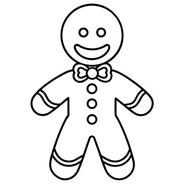 Tatlı ve mutlu çizgi film zencefilli kurabiye adam.