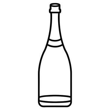 Şişe şampanya ikonu, taslak tarzı