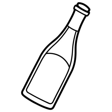 Şişe şarap simgesi, anahat stili