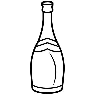 Şampanya şişesi ikonu. Web için şampanya vektör simgelerinin özet çizimi