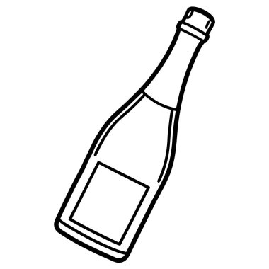 Şişe şampanya ikon vektör çizim tasarımı