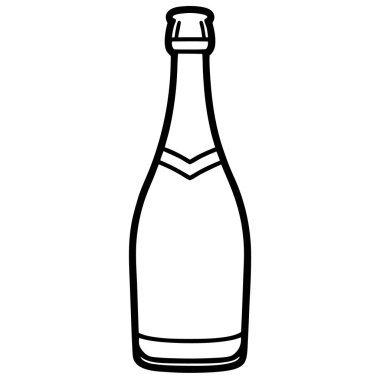 Şarap şişesi ikonu. Web için şişe vektör simgelerinin özet çizimi