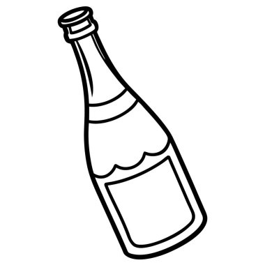 Şampanya şişesi ikonu. Beyaz arkaplanda izole edilmiş web tasarımı için şampanya şişe vektör simgesi ana hatları
