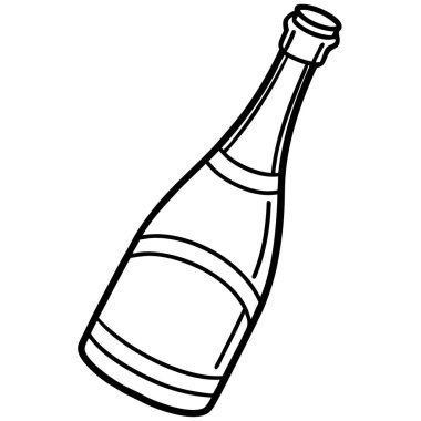 Şarap şişesi ikonu. Ağ için şarap kadehi vektör simgelerinin özet çizimi