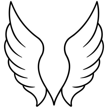 Bir melek kanat simgesinin vektör illüstrasyonu