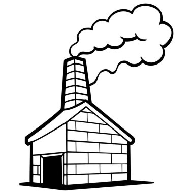 Basit biçim izole vektör illüstrasyonunda baca simgesi