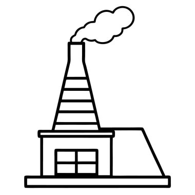 sanayi fabrikası vektör çizgisi simgesi