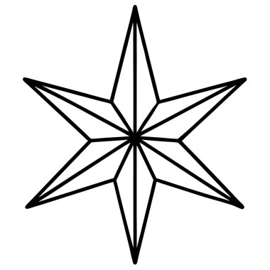 Vektör çizimi. Yıldız. siyah ve beyaz simgesi.