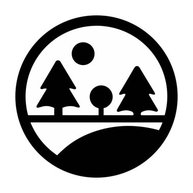 Orman ikonu vektör illüstrasyonu