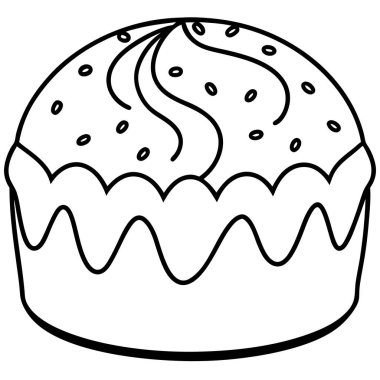 Beyaz üzerine el çizimi çörek simgesi izole