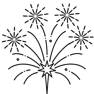 Havai fişek kutlama ikonu