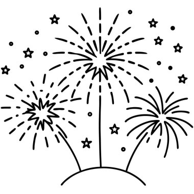 Havai fişek ikonu, basit tasarım. vektör illüstrasyonu.