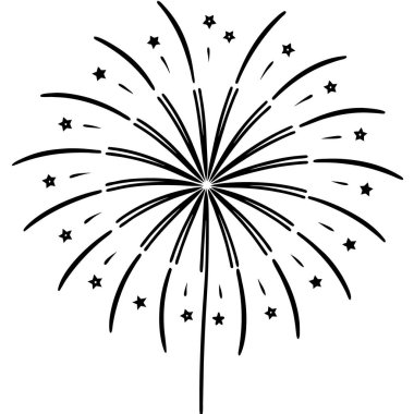 Havai fişek gösterisi, beyaz arka planda vektör çizimi