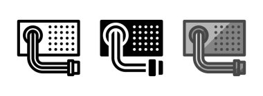 Çok amaçlı PSU vektör simgesi taslak, kabartma, taslak biçimi. Bir pakette üç simge biçimi.