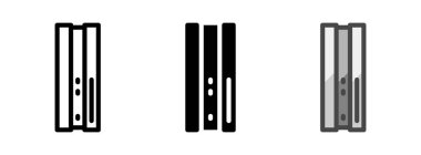 Ana hatlar, kabartmalar, ana hatlar şeklinde çok amaçlı video oyunu vektör simgesi. Bir pakette üç simge biçimi.