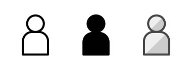 Çok amaçlı bir oyuncu kipi vektör simgesi ana hatlar, kabartma, taslak biçimi. Bir pakette üç simge biçimi.