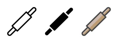 Ana hatlar, kabartmalar, ana hatlar şeklinde çok amaçlı pin vektör simgesi. Bir pakette üç simge biçimi.