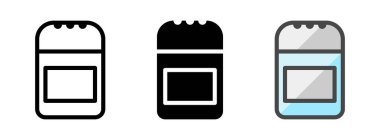 Taslak, sembol ve taslak şeklinde çok amaçlı titreşim vektörü simgesi. Bir pakette üç simge biçimi.