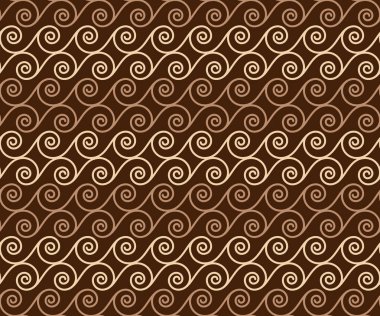 Flat brown cloud batik seamless pattern clipart