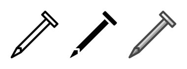 Ana hatları, sembolleri ve ana hatları ile çok amaçlı tırnak vektör simgesi. Bir pakette üç simge biçimi.