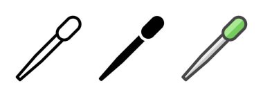 Çok amaçlı pipet vektör simgesi taslağı, kabartma, taslak biçimi. Bir pakette üç simge biçimi.