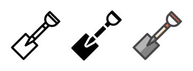 Çok amaçlı maça vektör simgesi ana hatlar, kabartma, taslak biçimi. Bir pakette üç simge biçimi.