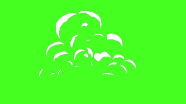 Yeşil arkaplanda canlandırma beyaz duman etkisi.