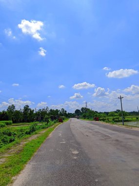 Dinajpur Bangladeş 'te güzel otoyol .