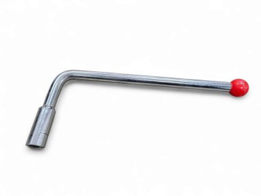 Yüksek voltajlı topraklama anahtarı açma ve kapama operasyonu kolu. Elektrik, endüstriyel ve üretim temaları için uygun. Beyaz arkaplanda izole