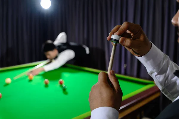 Personalize Esfregando Cabeça Deixa Snooker Giz Vara Cue — Fotografia de Stock