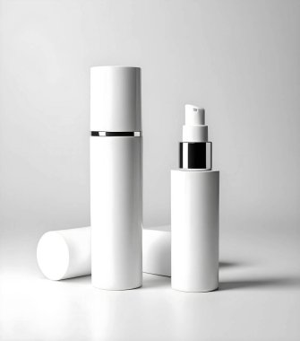 Kozmetik tüpü, vücut bakımı için kozmetik ve güzellik ürünleri beyaz bir arka plan, güzellik kremi kavanozu, boş bir şablon ve kozmetik krem kapaklı temiz bir kavanoz üzerinde izole edilmiş güzellik cildi için yüz ya da jel.