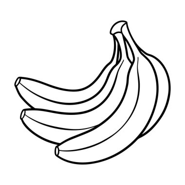 Muz, siluet simgesi, muz, muz ikonu vektörü, dış hat ve düz grafik tasarımı