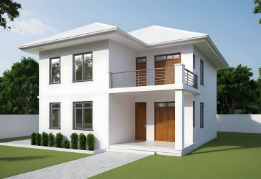 Mimari tasarım Lüks Tek Hikayeli Ev Araba ve Ağaçlarla çevrili, Modern Villa Dış Yazın, ev mimarisi, mülk