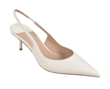 Kadınlar şık pastel beyaz topuklu yüksek topuklu ayakkabılar şeffaf arka plan, Bu moda ileri kadın ayakkabıları sivri uçlu ayak ve ultra ince topuklu