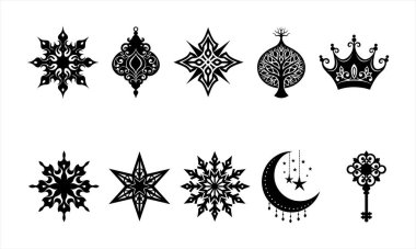 Dekoratif yıldızların vektör kümesi. tasarım ögeleri