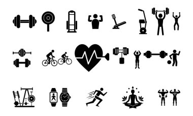 Fitness ikonları. vektör illüstrasyonu