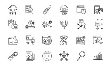 Büyüteç ve Arama Sonuçlarıyla Modern SEO Optimizasyon Simgesi