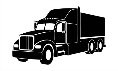 siyah kamyon silueti