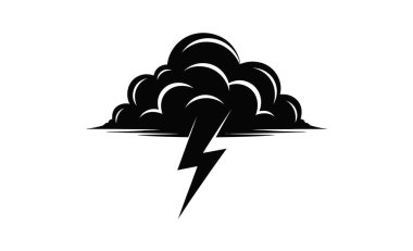 Şimşek sembolü vektör tasarımı. Şimşek logosu şablonu çizimi