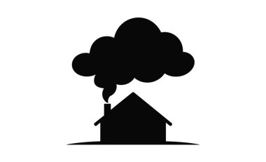 Duman ikonu. siyah illüstrasyon izole edilmiş işaret vektörü sembolü