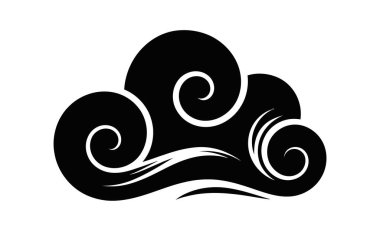 Beyaz arkaplanda siyah bir çiçek silueti