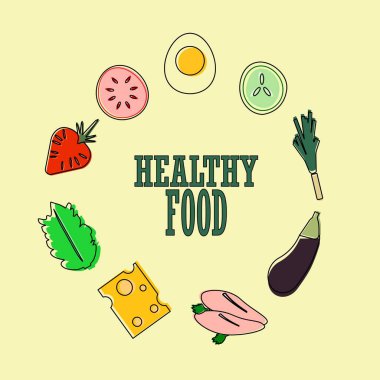 Sağlıklı yemek ikonu. Sağlıklı beslenme..